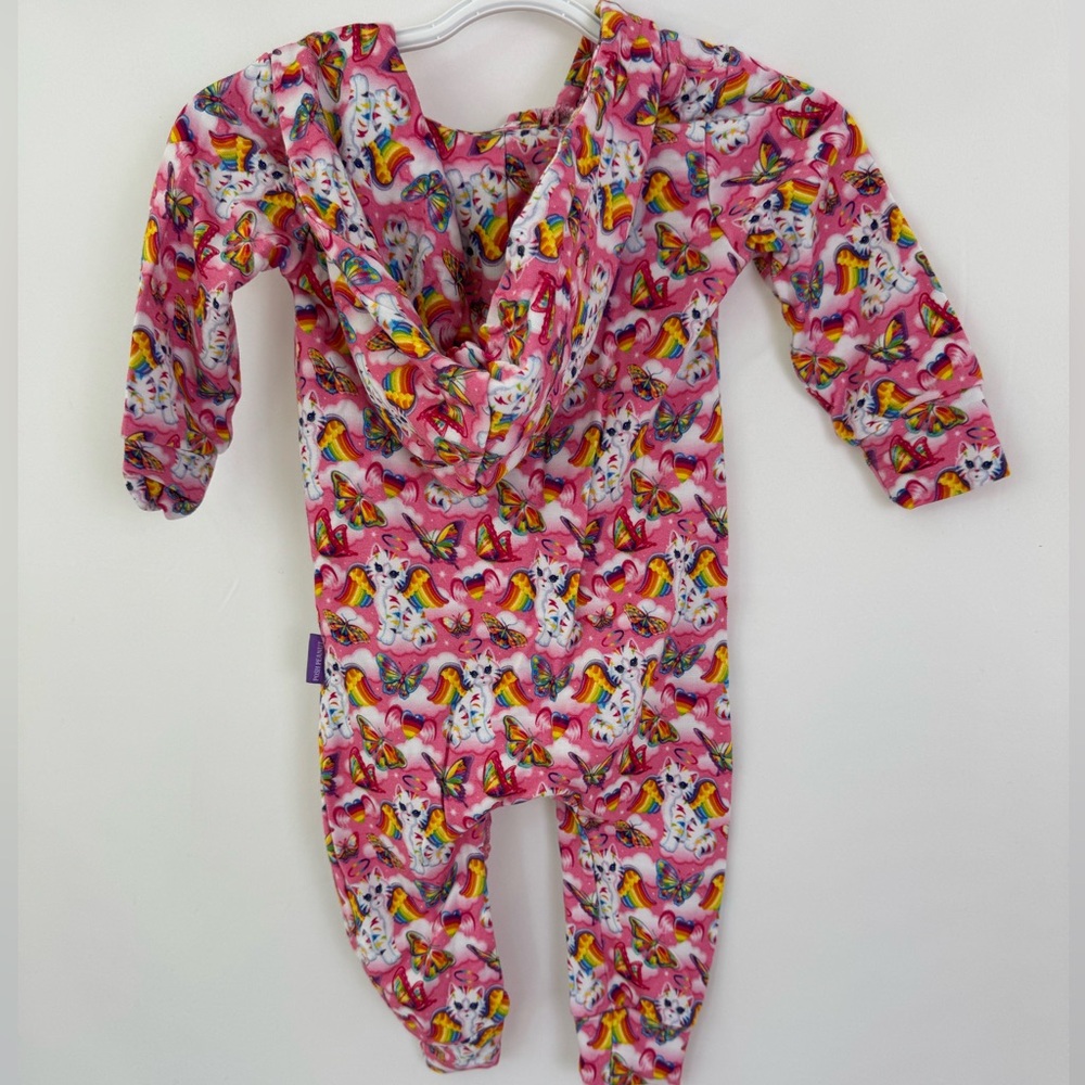 Posh Peanut x Lisa Frank Angel Kitty French Terry Hooded Romper - Picture 5 of 6